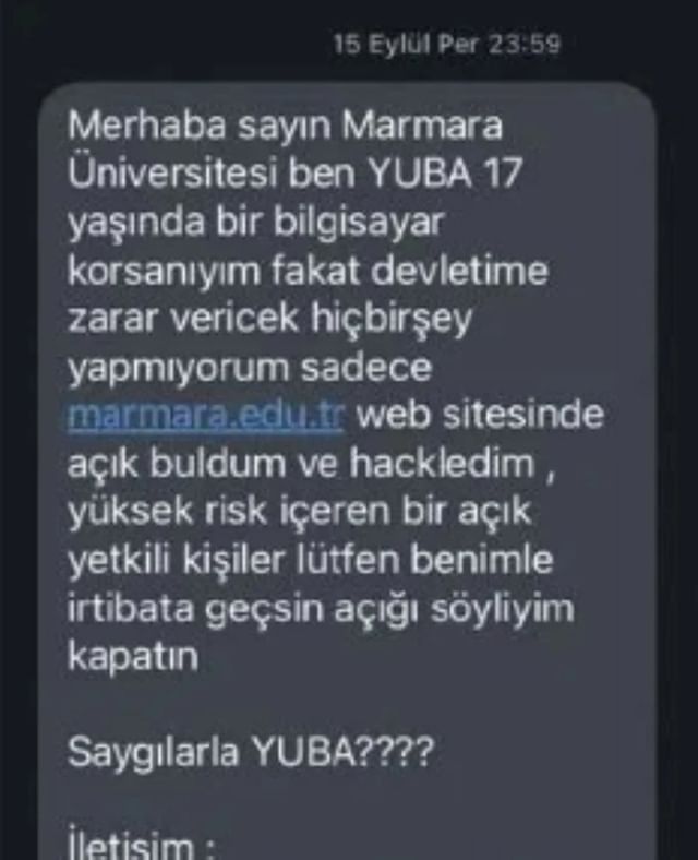 17 yaşındaki genç, Marmara Üniversitesi'ni hack’ledi: 'Yetkili kişi lütfen benimle irtibata geçsin, açığı söyleyeyim'