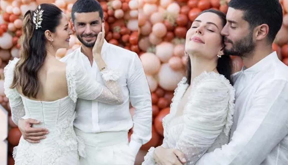 2 yıldır aşk yaşayan Yıldız Çağrı Atiksoy ile Berk Oktay evlendi... İşte nikahtan ilk fotoğraf!