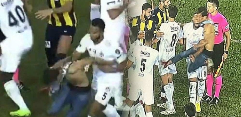 Ankaragücü-Beşiktaş maçında olay çıktı! Sahada tekmeler havada uçuştu