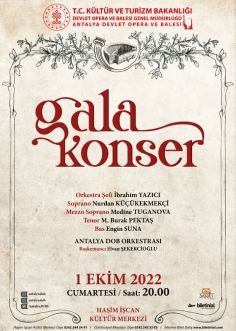 Antalya Devlet Opera ve Balesi, gala konseri ile sezonu açacak