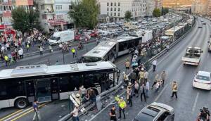 Avcılar'da metrobüs kazası: İki metrobüs çarpıştı, yaralılar var!