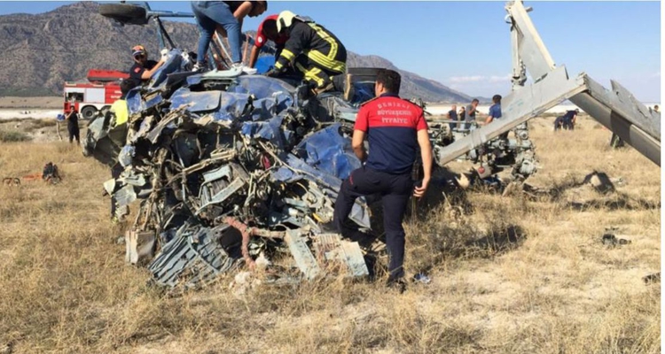 Denizli'de yangın söndürme helikopteri düştü: 2 kişi hayatını kaybetti, 5 kişi yaralandı