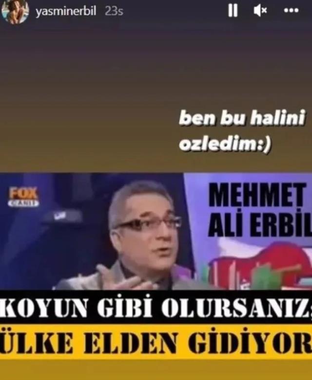 Mehmet Ali Erbil'in iktidarı öven sözleri kızı Yasmin Erbil'i kızdırdı: Ben bu halini özledim
