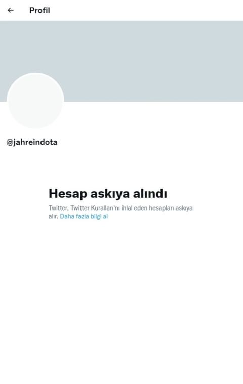 Jahrein'in Twitter hesabı askıya alındı
