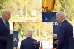 Joe Biden bu sefer de arkasını dönüp boşlukla sohbet etti