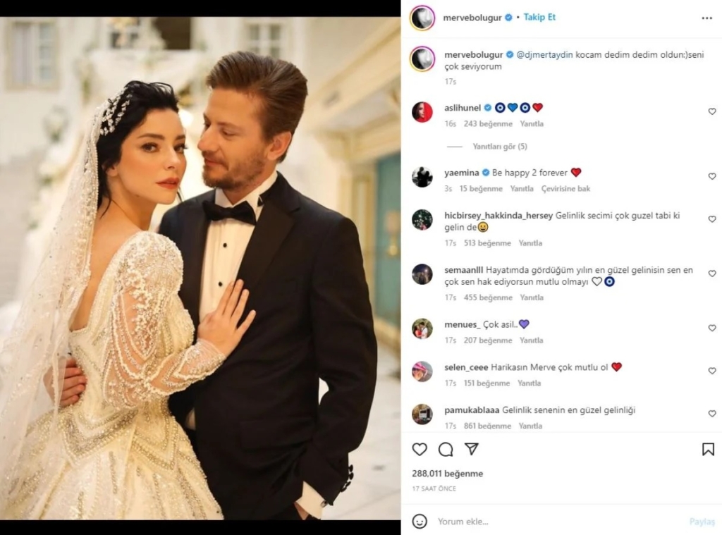 Merve Boluğur ile Mert Aydın evlendi...İşte detaylar