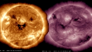 Bu sefer güldürmedi: NASA, Güneş'in 'asık suratlı' halini paylaştı