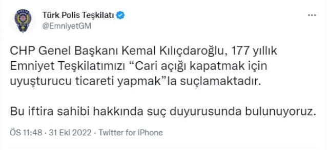 Emniyet ve Jandarma'dan Kılıçdaroğlu hakkında suç duyurusu
