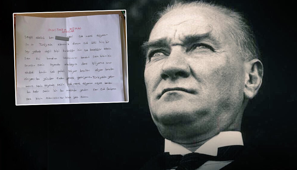 İlkokul öğrencisinin Atatürk’e yazdığı mektup duygulandırdı: Kantin çok pahalı