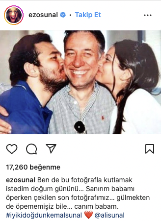 Kemal Sunal’ın doğum gününde kızından duygulandıran paylaşım: Babamı öperken çekilen son fotoğrafımız