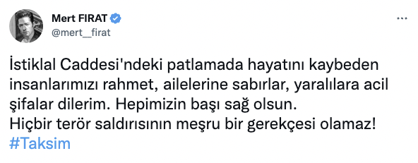 Taksim İstiklal Caddesi'ndeki terör saldırısına ünlü isimlerden tepki!