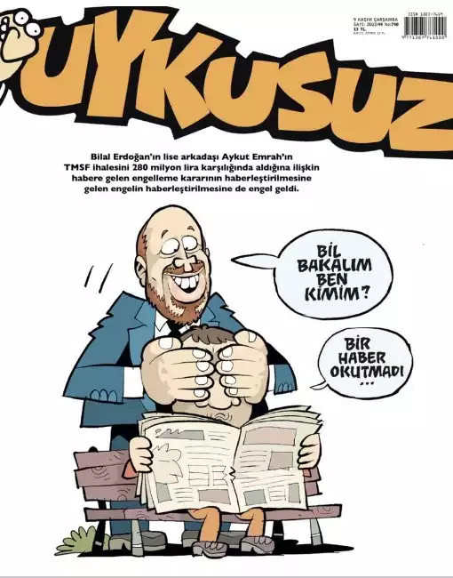 Uykusuz'dan Bilal Erdoğan kapağı: Bir haber okutmadın