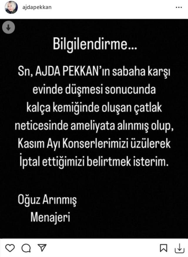 Ameliyat olan Ajda Pekkan'ın sağlık durumu nasıl? Menajeri açıklama yaptı