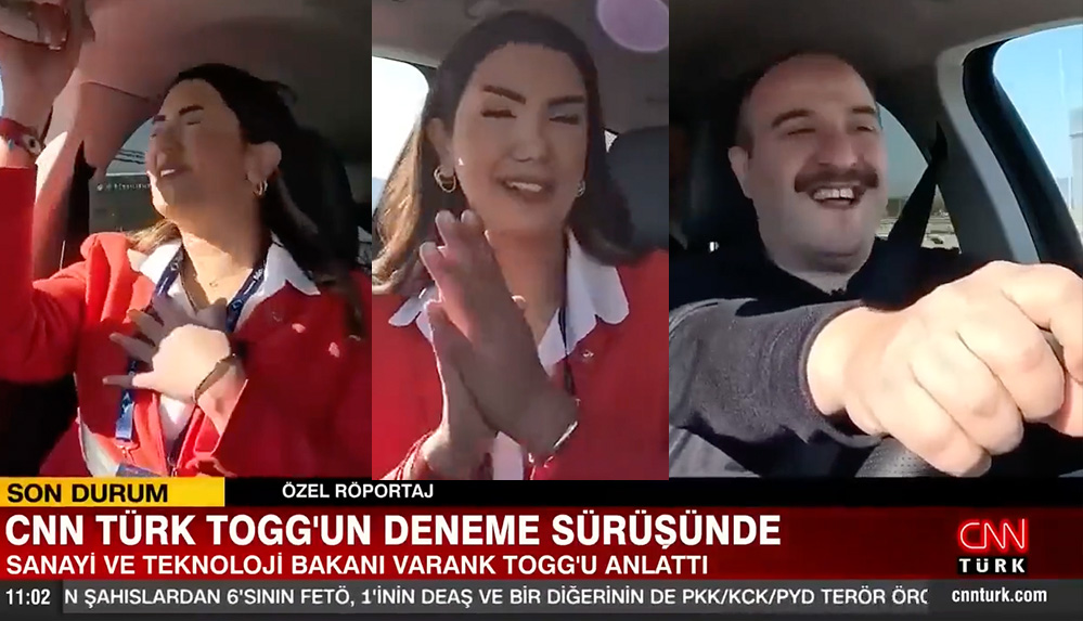 TOGG'un deneme sürüşüne katılan Fulya Öztürk'ün tepkileri alay konusu oldu