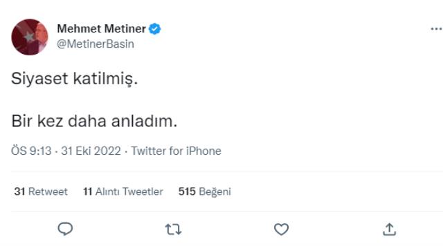 Mahir Ünal'ın istifası AKP'de çatlak yarattı! "Siyaset katilmiş"