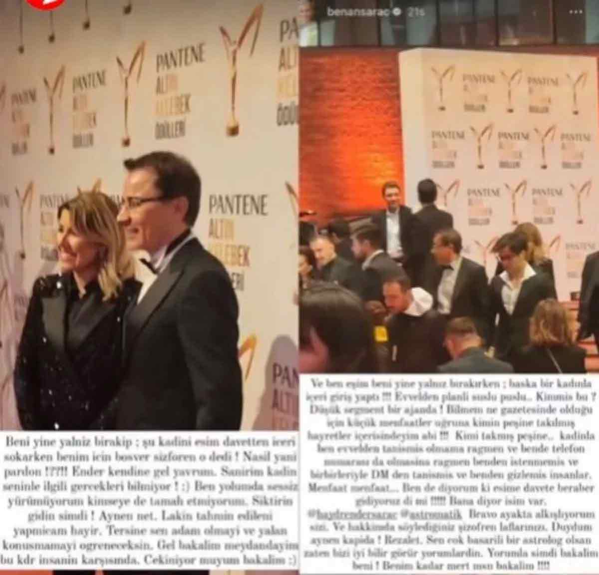 Ender Saraç 'Altın Kelebek'e başka bir kadınla katıldı, eşi Benan Saraç ifşa etti: “Kendine gel yavrum!”