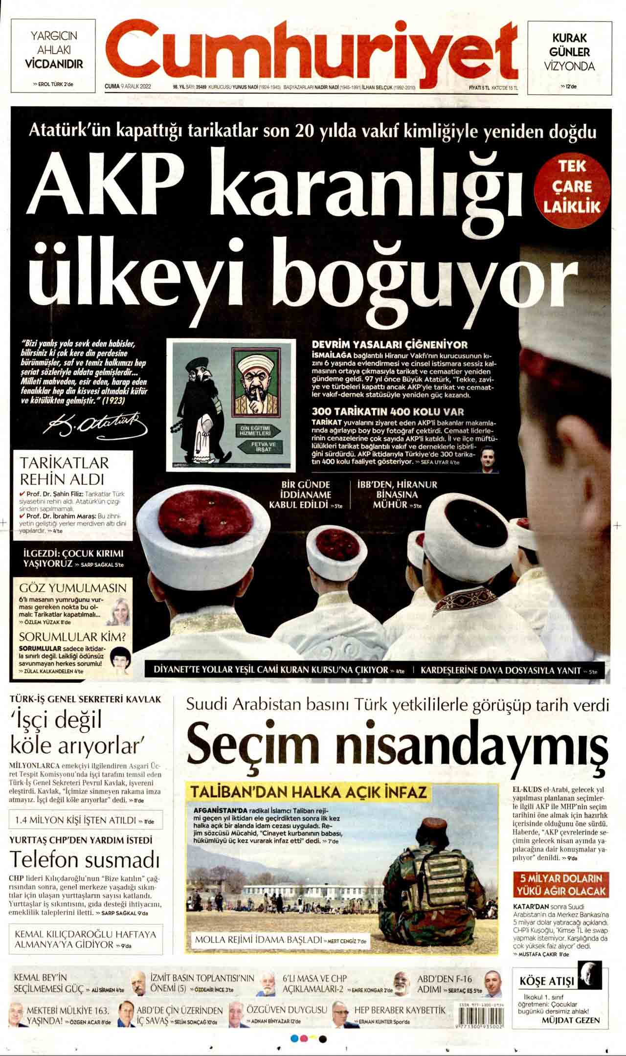 AKP, Cumhuriyet gazetesine 100 bin liralık tazminat davası açtı: "İtibar suikastı yapılıyor"
