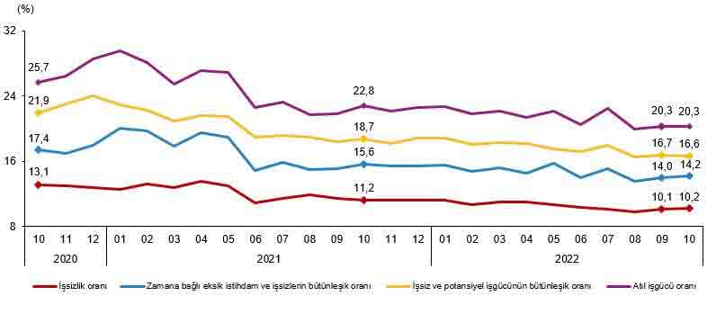 TÜİK açıkladı: İşsizlik yüzde 10,2'ye yükseldi