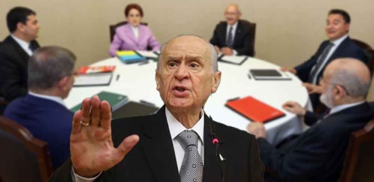 Devlet Bahçeli Altılı Masa’yı hedef aldı: Sayın Erdoğan'ın adaylığından bu kadar mı korkuyorsunuz 1 Devlet Bahçeli Altılı Masa’yı hedef aldı- Sayın Erdoğan'ın adaylığından bu kadar mı korkuyorsunuz