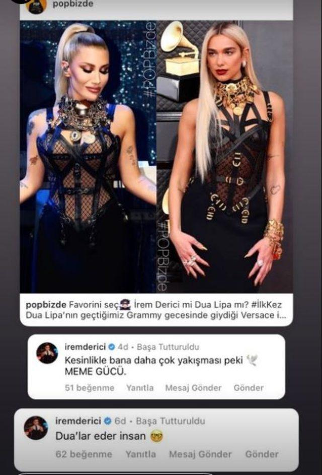 İrem Derici Dupa Lipa elbisesi giydi: "Bana daha çok yakıştı meme gücü"