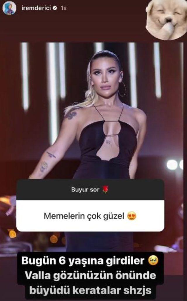 İrem Derici’den "Memeleriniz çok güzel" diyen takipçisine cevap: Bugün 6 yaşına girdiler, gözünüzün önünde büyüdü