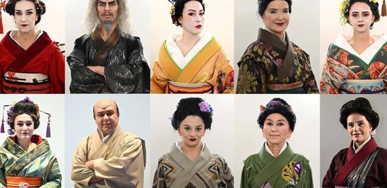 “Madama Butterfly” operasını sahneleyen Türk operacılar özenli makyajlarıyla sahneye hazırlanıyor