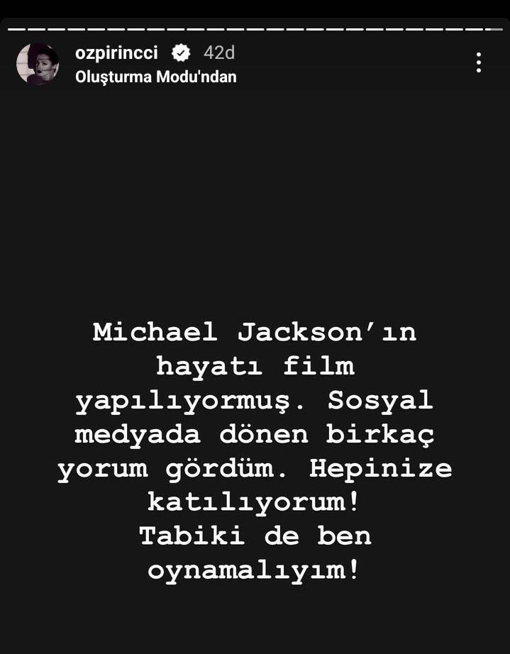 Özge Özpirinçci: "Hayatı film yapılıyormuş, 'Michael Jackson’ı tabii ki de ben oynamalıyım!" 3 Özge Özpirinçci: "Hayatı film yapılıyormuş, 'Michael Jackson’ı tabii ki de ben oynamalıyım!"