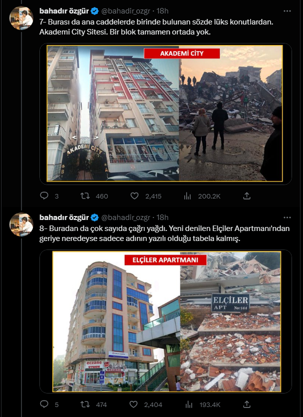 "İlkokul mezunuyum, 1500'den fazla konut yaptım" diyen müteahhidin depremde yıkılmadık hasar görmeyen binası kalmadı!