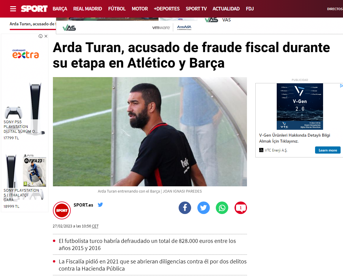 Arda Turan'a vergi kaçırmaktan soruşturma açıldı