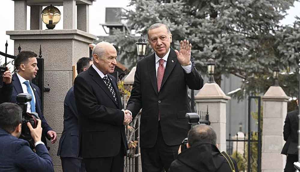 Bahçeli kapıda karşıladı: Erdoğan, MHP Genel Başkanı Bahçeli'yi evinde ziyaret etti