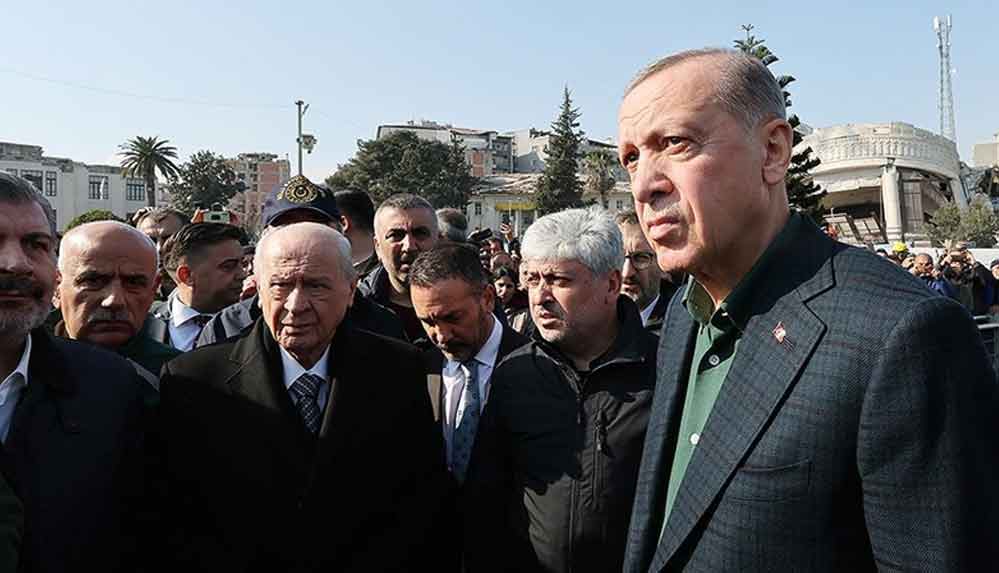 Cumhurbaşkanı Erdoğan, MHP Lideri Bahçeli ile depremin 15. gününde Hatay'ı ziyaret etti