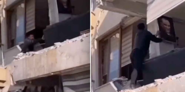 Deprem-bölgesinde-ağır-hasarlı-binaya-giren-vatandaş-Atatürk'ün-fotoğrafını-bırakmadı