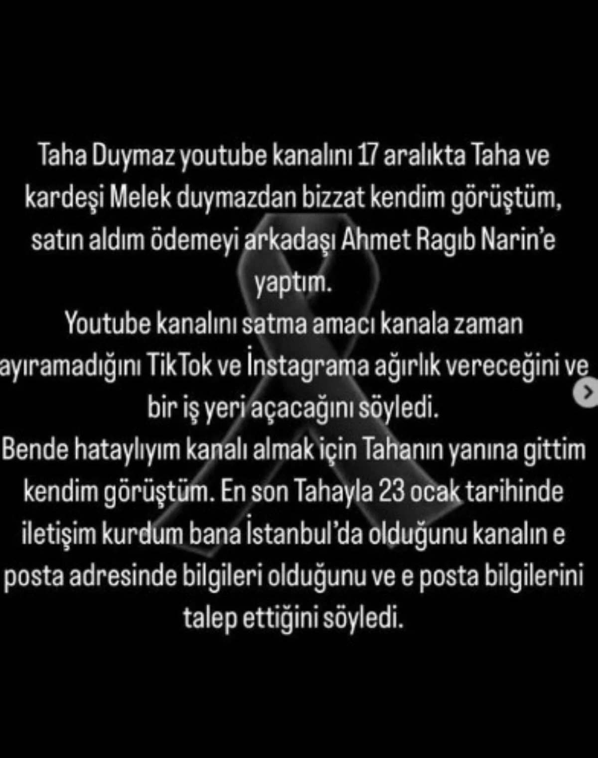 Depremde yaşamını yitiren Taha Duymaz'ın YouTube hesabının satıldığı ortaya çıktı