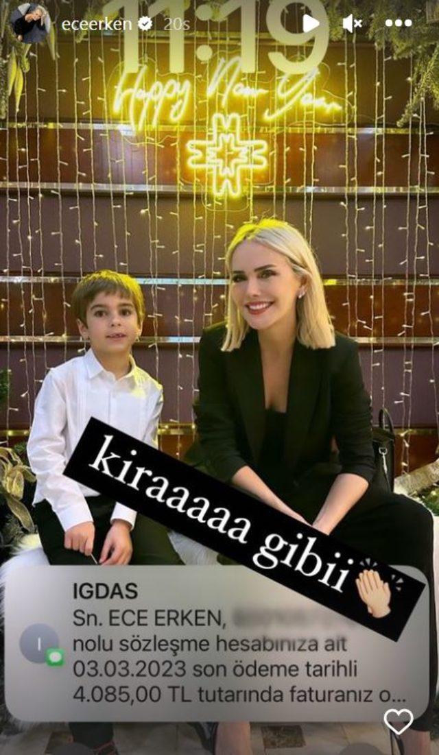 Ece Erken, evine gelen doğalgaz faturasına isyan etti: Kira gibi