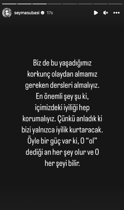 Şeyma Subaşı'ndan depremin ardından tepki çeken 'küvet paylaşımı' hakkında açıklama: Her insanın acıyla baş etme yolu farklı