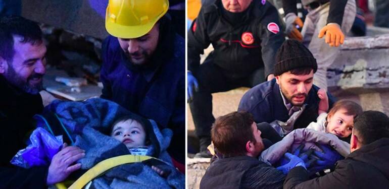 Gaziantep’te “ikiz mutluluk”: Yıkılan binanın enkazından 40 saat sonra kurtarıldılar