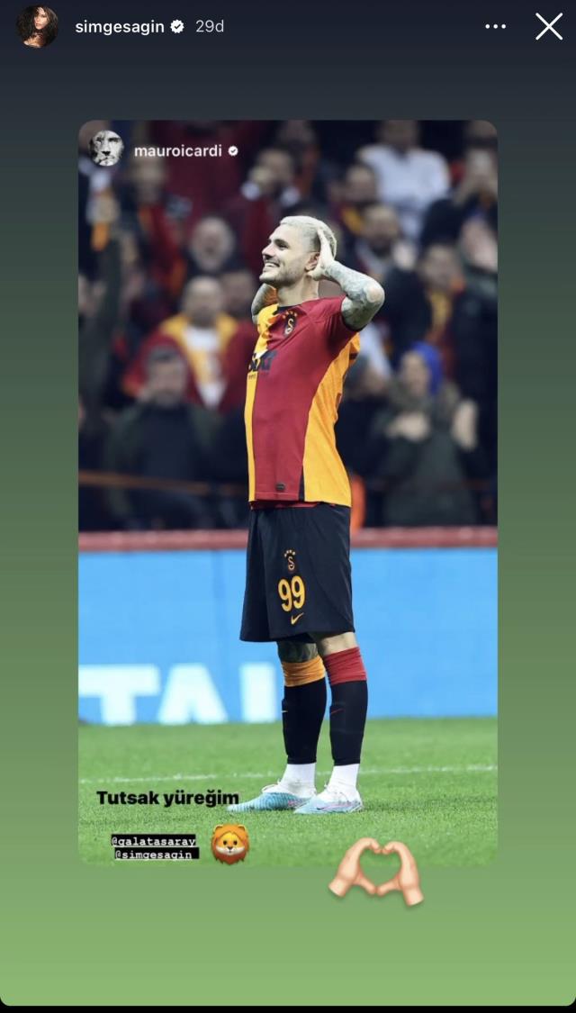 Galatasaraylı Icardi ve Beşiktaşlı Simge Sağın'dan ‘Aşkın Olayım’ düeti! Kalp emojisiyle cevap verdi, Beşiktaş'ı takipten çıktı