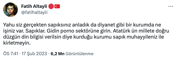 İhsan Şenocak’tan Diyanet’i eleştiren Fatih Altaylı’ya: Söyle, sen kimin çocuğusun?