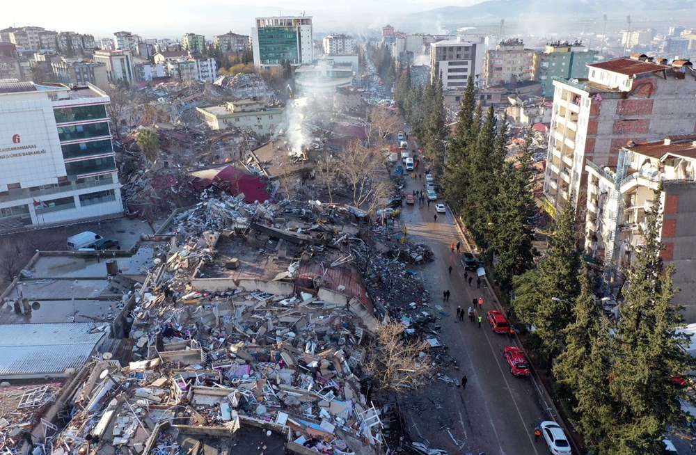 Kahramanmaraş'ta yıkımın boyutu havadan görüntülendi