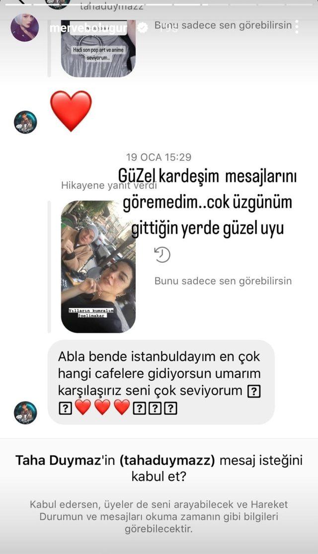 Merve Boluğur, Taha Duymaz'ın kendisine attığı mesajları paylaştı! “Çok üzgünüm” diyerek pişmanlığını dile getirdi…