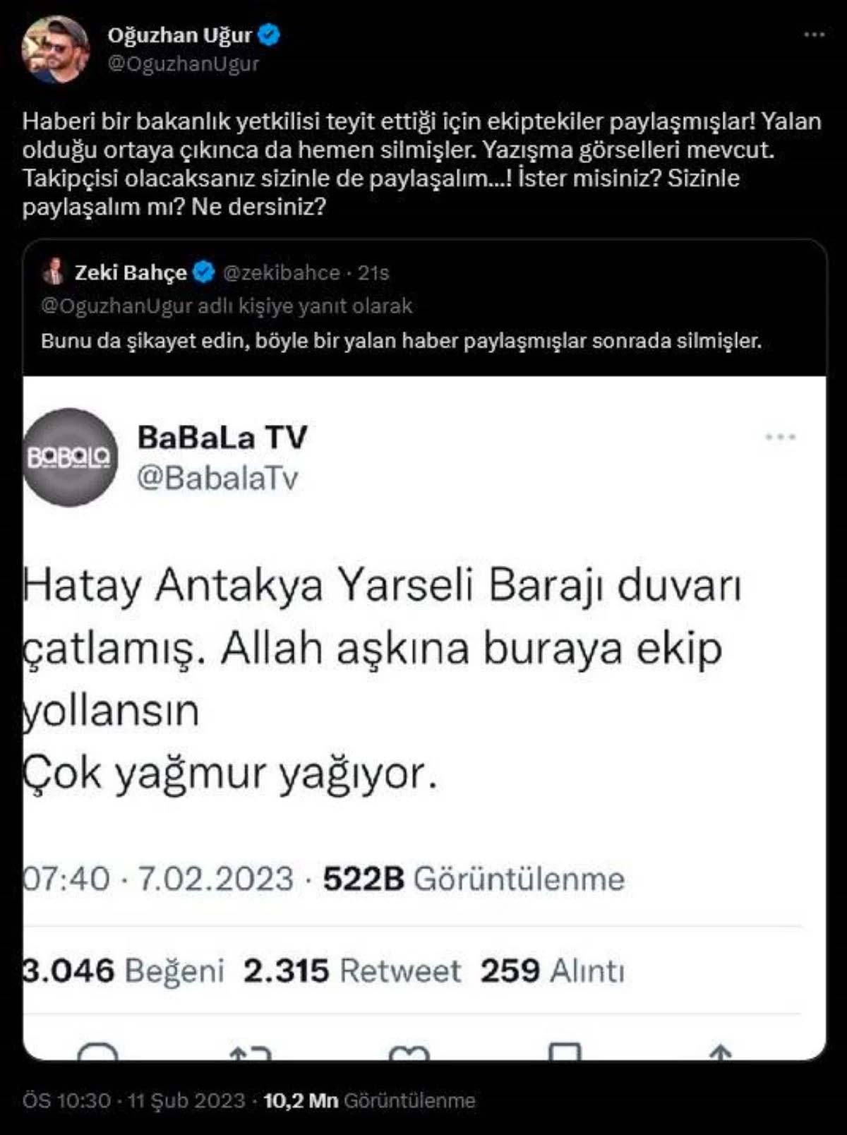 BaBalaTV'nin paylaşımları gerekçe gösterildi... Oğuzhan Uğur hakkında soruşturma başlatıldı