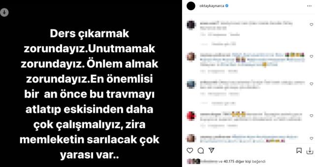 Oktay Kaynarca’dan dikkat çeken paylaşım: Ders çıkarmak zorundayız, memleketin sarılacak çok yarası var!