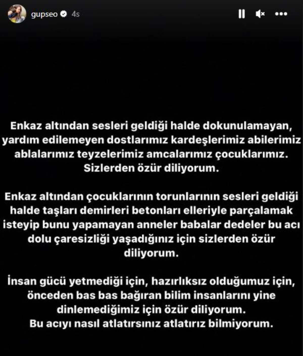 Oyuncu Gupse Özay'ın deprem isyanı yürekleri dağladı: "Enkaz altından sesleri geldiği halde..."
