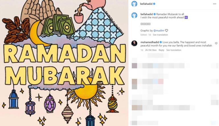 Dünyaca ünlü model Bella Hadid'den Ramazan ayı paylaşımı
