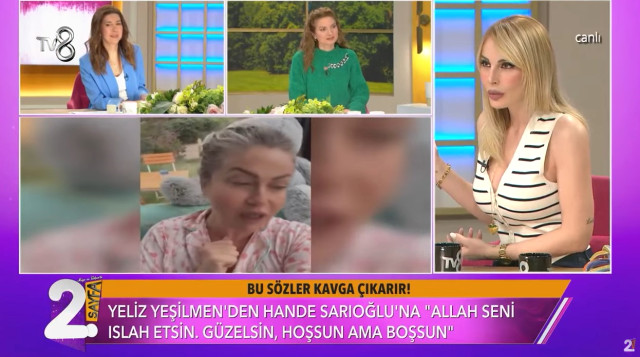 Hande Sarıoğlu’ndan kendisine “Boşsun” diyen Yeliz Yeşilmen’e olay sözler! “Evli adamlarla birlikte olup…”