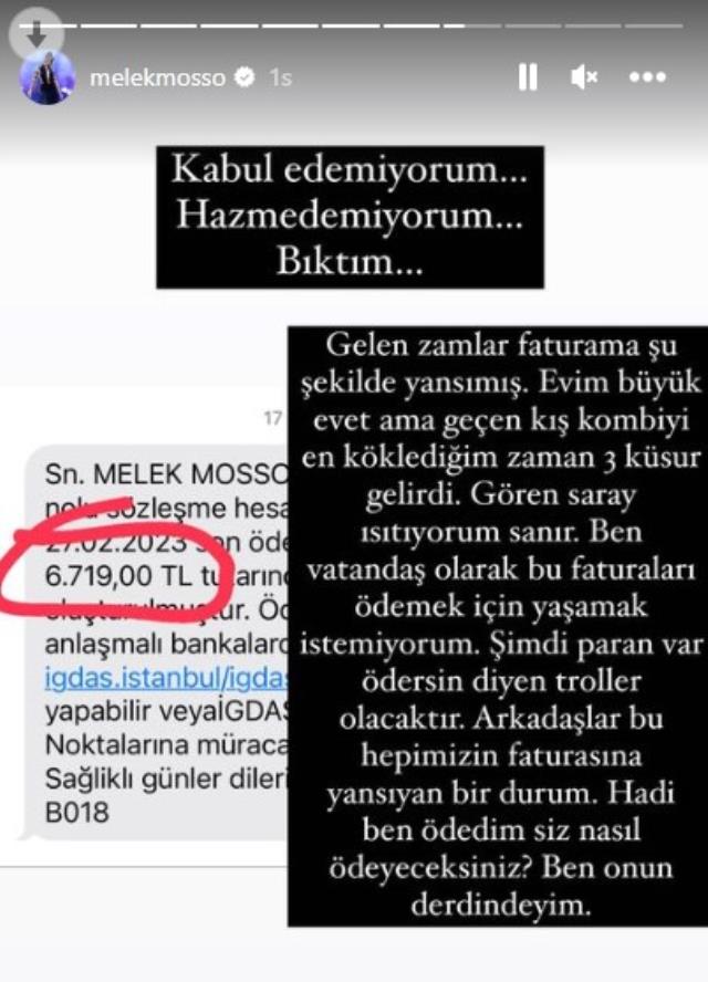Melek Mosso evine gelen doğal gaz faturasına isyan etti! "Gören saray ısıtıyorum sanır"