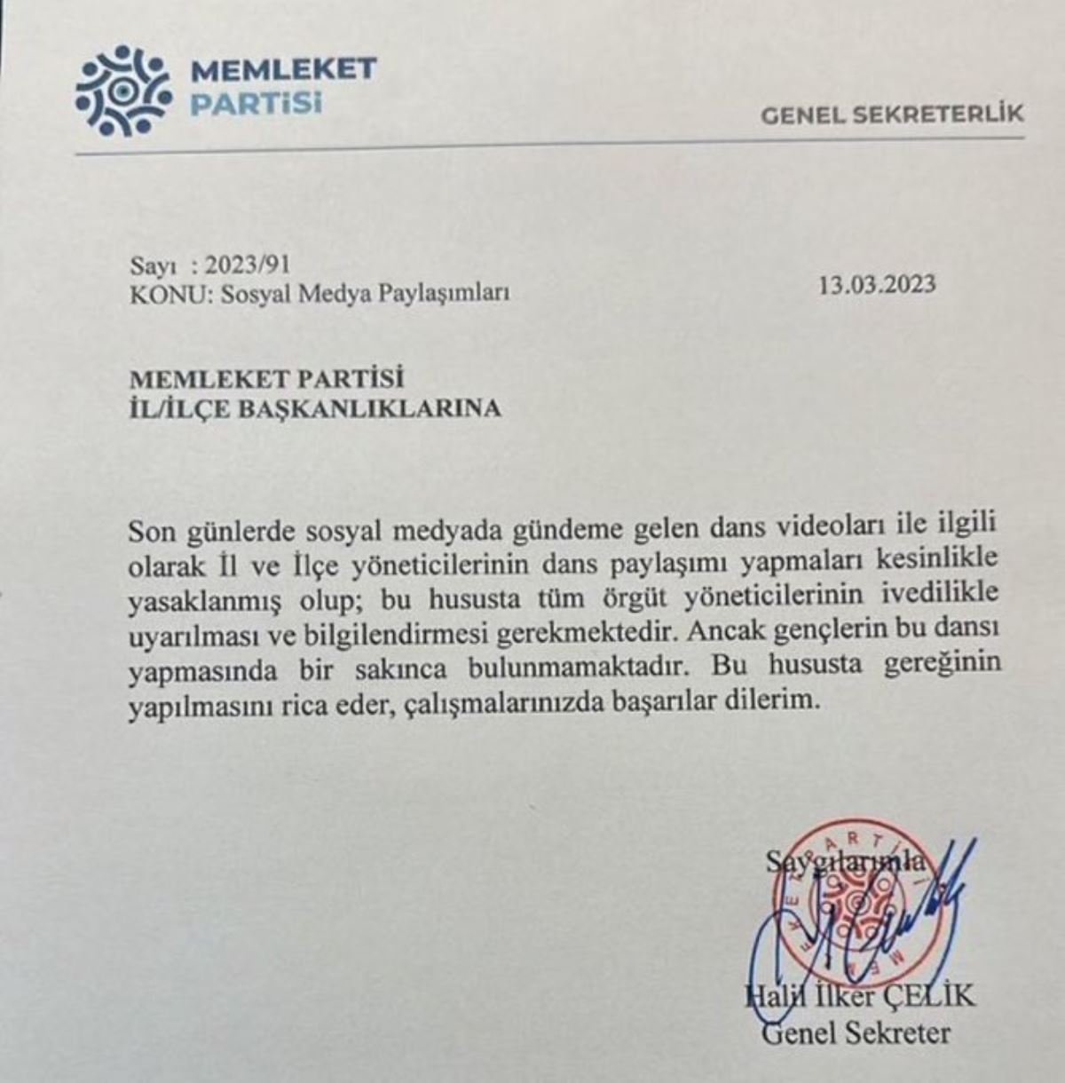 Memleket Partisi'nde ‘Muharrem İnce dansı’ yasaklandı