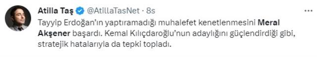 Ünlü isimlerden Altılı Masa’ya rest çeken Meral Akşener’e tepkiler dinmiyor! "Erdoğan’ın başkan seçilmesini Kılıçdaroğlu’nun başkan seçilmesine tercih etti"