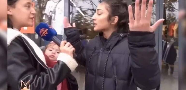 Sokak röportajı yapan Ahsen TV ‘muhabir’i: “At gözlüklerini çıkarsana, neden kuduruyorsun”