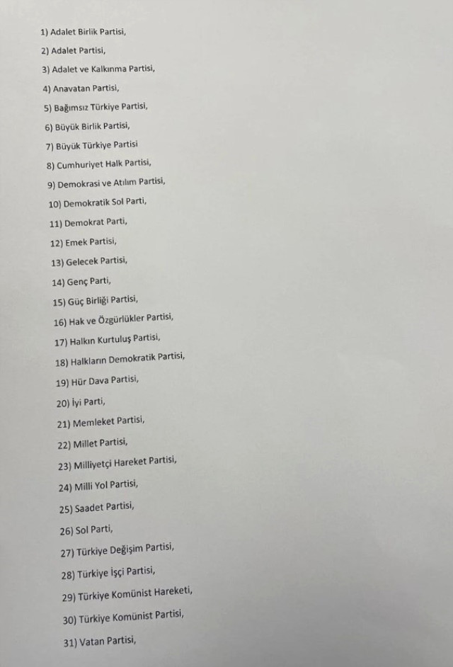 Son Dakika... YSK, 14 Mayıs'ta yapılacak seçimlere girecek 36 partinin listesini yayınladı